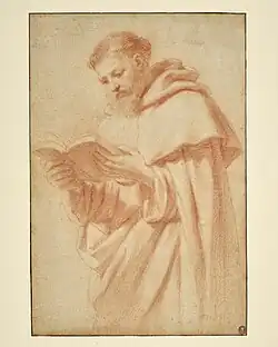 Le Guerchin, Moine lisant, XVIIe&nbsp;siècle, musée des Beaux-Arts de Reims