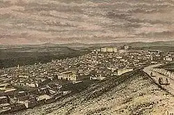 Autre gravure montrant la ville vers 1886.