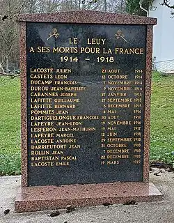 Monument aux morts du Leuy