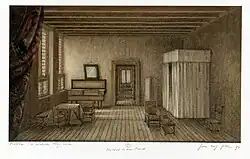 Projet dessiné de décor de théâtre.