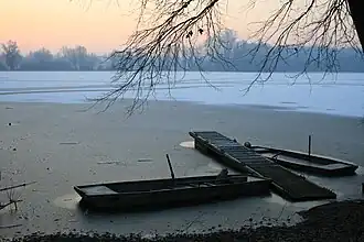 Le marais communal en hiver.