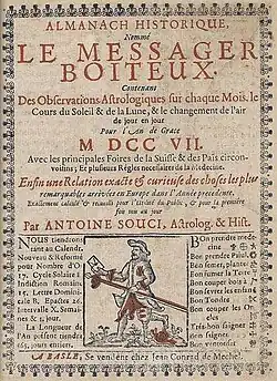 Le Messager Boiteux, page de titre 1707.