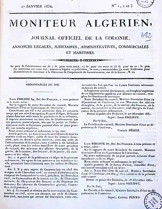 Image illustrative de l’article Le Moniteur algérien