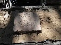 Plaque indiquant la date de création du moulin