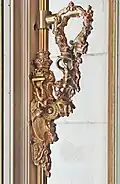 Espagnolette dans le style baroque vénitien. Fenêtre au 1er étage du palazzo Grassi, Venise.