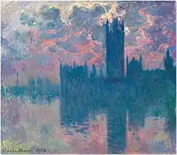 "Houses of Parliament, Sunset" (1900-1901) by Claude Monet (W1603)