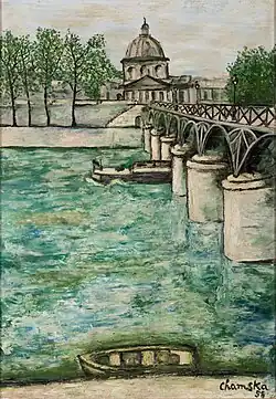 Le Pont des Arts, huile sur isorel, 1958.