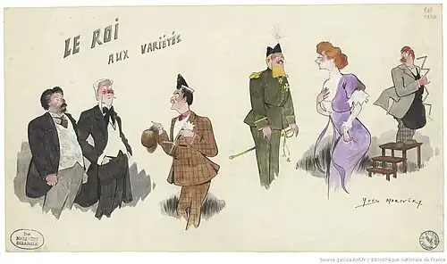 Le Roi, dessin d'Yves Marevéry, 1908.