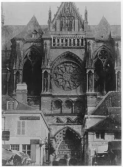 Façade de la nef nord de la cathédrale de Reims (1851).
