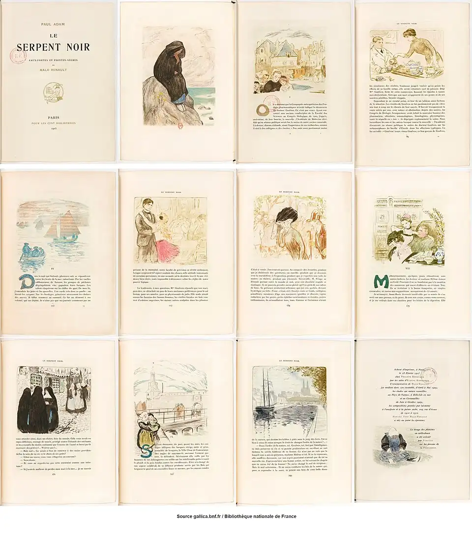 Le Serpent noir  de  Paul Adam, ill. pour les Cent Bibliophiles (1910-1912)