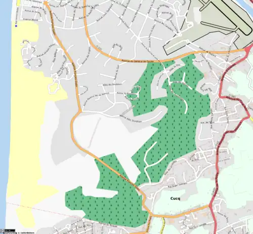 Carte des voies au sud de la commune