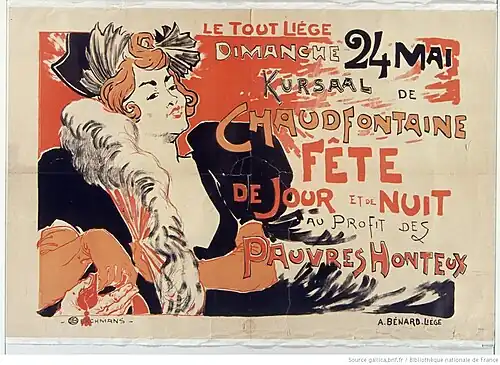 Affiche couleur montrant une chanteuse de cabaret.