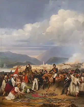 Le général Maison recevant la reddition du château de Morée de Patras le 30 octobre 1828 (par Jean-Charles Langlois)