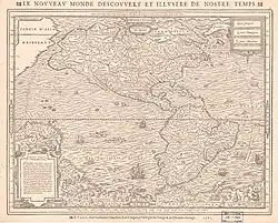 Carte de l'Amérique par André Thévet.
