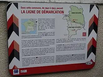 Panneau sur la ligne de démarcation à Quincy.