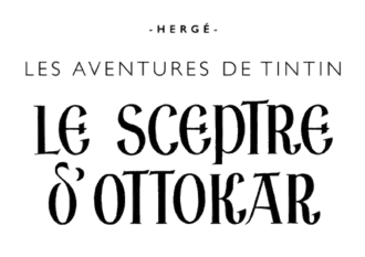 Titre en couverture de l'édition originale et des rééditions de Le Sceptre d'Ottokar.