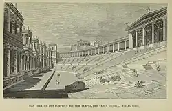 Intérieur reconstitué du théâtre de Pompée, donnant accès au temple de Vénus Victrix