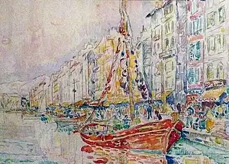 Le Vieux Port de Marseille (1931), crayon et aquarelle, musée Albert-André, Bagnols-sur-Cèze.