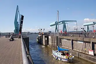 Une des écluses ouverte.