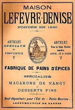 Lefèvre-Denise, encart publicitaire de 1894.