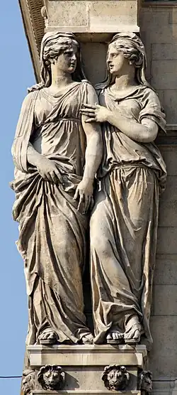 Cariatides doubles, Paris, pavillon de l'Horloge du Louvre.