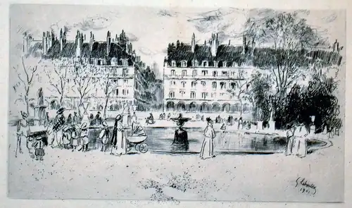 Le Petit Bassin des Tuileries (1901), eau-forte.