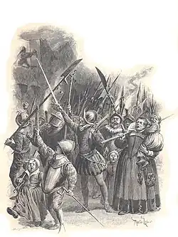 Scène d'émeute contre les réformés