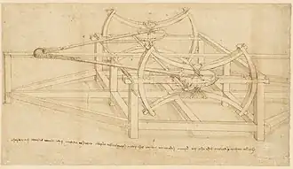 Dessin représentant une machine à arbalète.