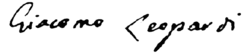 Signature de Giacomo Leopardi