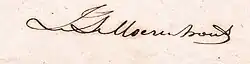 Signature de Jacques-Antoine Moerenhout