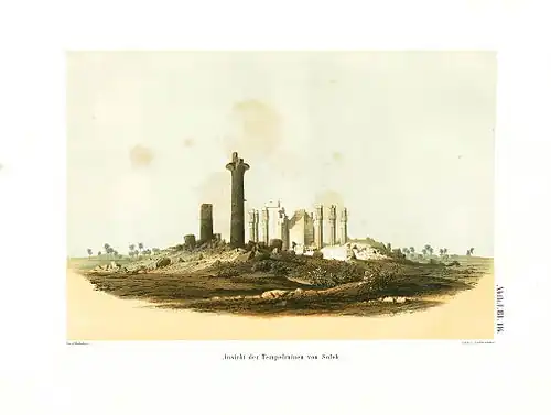 Vue des ruines du temple au XIXe&nbsp;siècle.