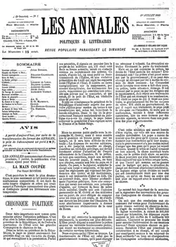 Image illustrative de l’article Les Annales politiques et littéraires