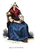 Costume d'une vieille Auvergnate (1841).