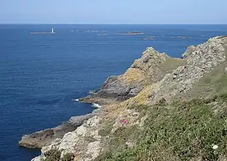 Vue de l'archipel Les Hanois depuis la pointe de Pleinmont