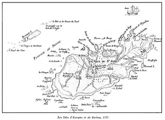 Ancienne carte des Isles d'Auregny et de Burhou - 1757