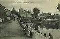 Josselin : les bords de l'Oust et le château vers 1925 (carte postale Villard).