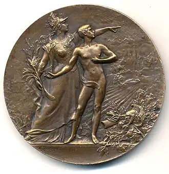Les sports (1902), médaille en bronze, 50&nbsp;mm.