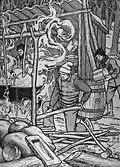 « Les sucres » par Edmond-Joseph Massicotte (1875-1929), gravure de 1903 tirée de L'Album universel, périodique canadien-français.