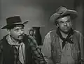 Série The Lone Ranger, épisode Old Joe's Sister (1949), avec Lester Sharpe (à g.) et Wade Crosby