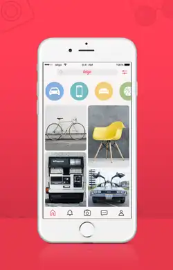 Capture d'écran d'une application mobile de commerce social