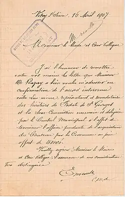 Lettre chateau du château de Vitry.