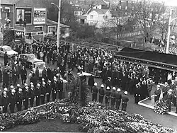 Cérémonies à la suite du coup de grisou du 27 décembre 1974.