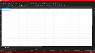 Page vierge de LibreOffice Calc 7.5 sous Windows 10.