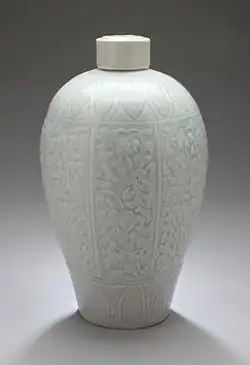 Lidded vase with lotus sprays, Qingbai ware, Southern Song period