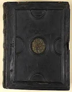 Coffret de bois aux armes de Jacques Le Lieur, destiné à contenir le Livre des Fontaines