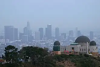 L'observatoire Griffith et Downtown L.A..