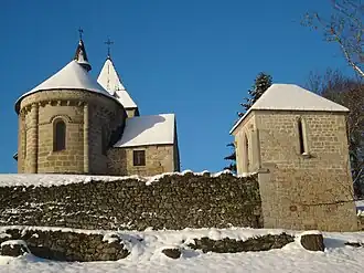 L'église sous la neige.