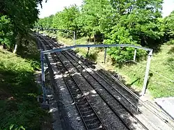 La voie ferrée en direction de Bourg-la-Reine.