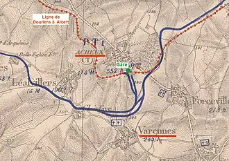 Tracé de la ligne en 1920.