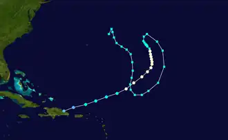 Le cyclone Lili en décembre 1984 pendant la Course de la Découverte.